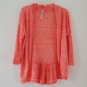 Absolutely 3/4 sleeve Salmon Knit Shrug